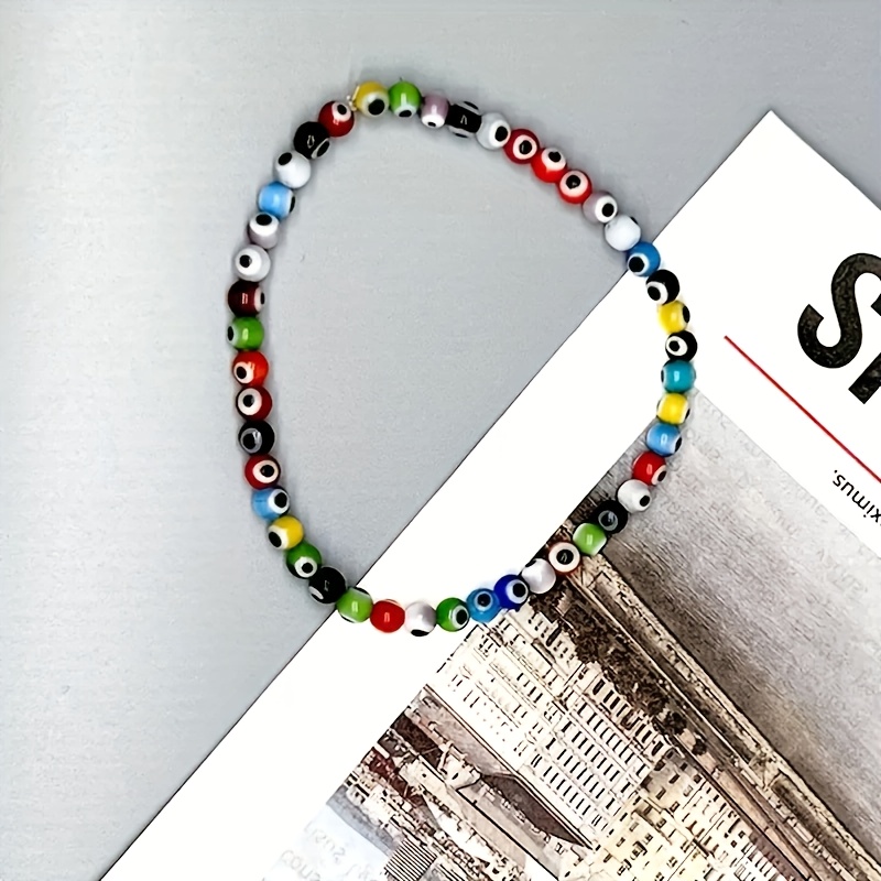 Bohemian Evil Eye Glass Bead Bracelet Colorful Protective Charm Jewelry